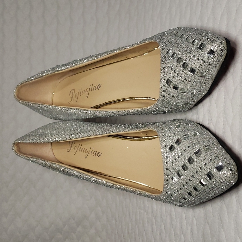 Gemstone Silver Heels